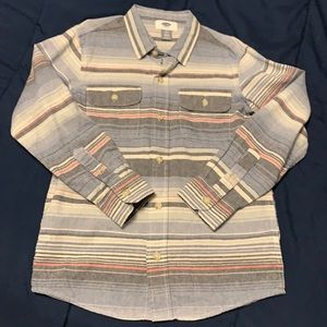 Old Navy Striped Button-up Linen Shirt Size Small (6/7)